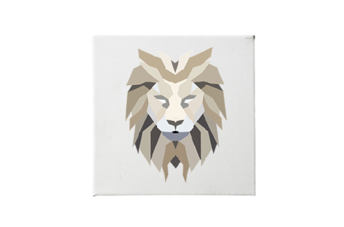 bastidor con lienzo de una imagen prediseñada de la cabeza de un león